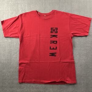 Krew Shirt Adult Large Red Short Sleeve Casual Streetwear Men's